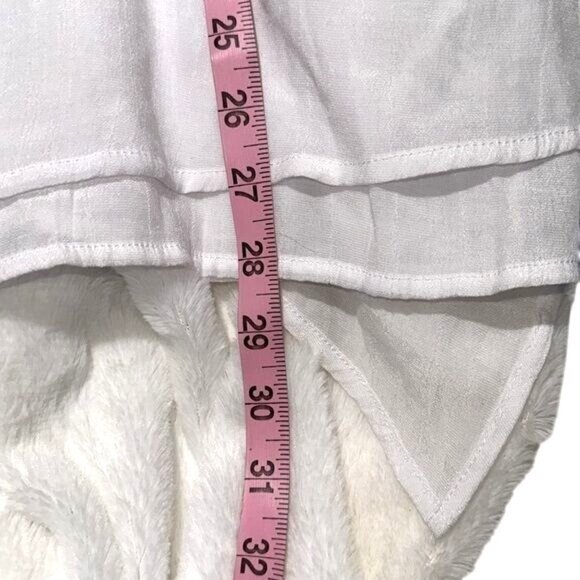 White Sleeveless Tunic Top With Asymmetrical Hem By Fever S Viscose/Polyester - Picture 8 of 10